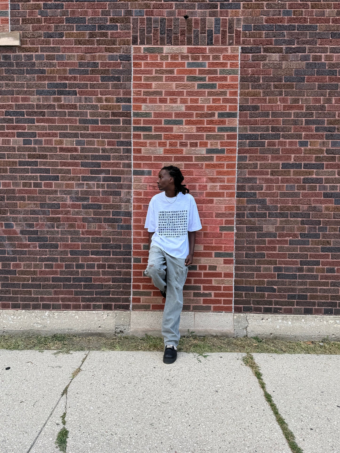 White Word Search Tee